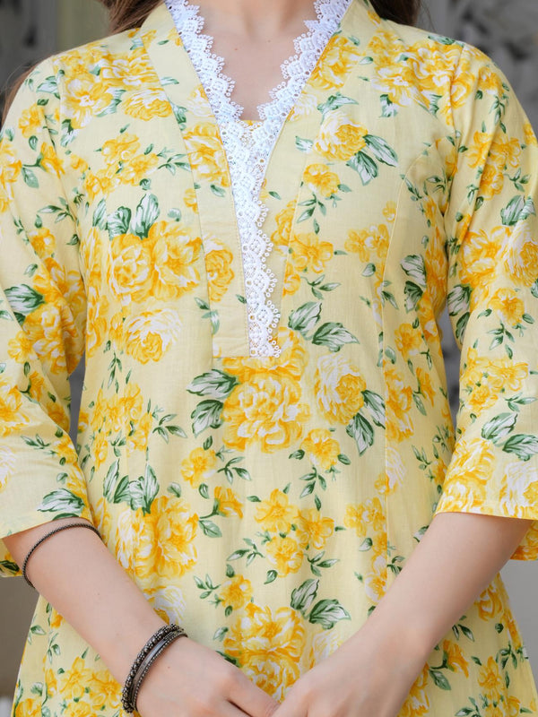 Women's Printed Flared Cotton Kurta