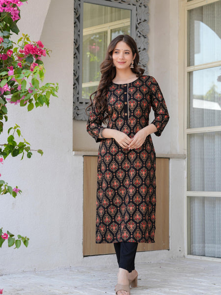 Women's Rayon Flared Kurta & Pants with Dupatta Set