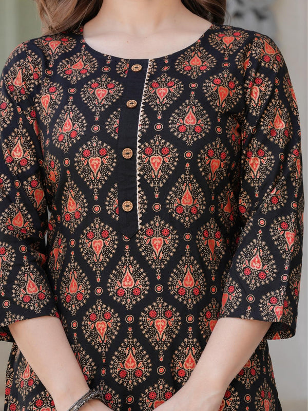 Women's Rayon Flared Kurta & Pants with Dupatta Set