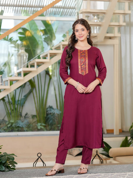Women's Rayon Straight Kurta & Pants with Dupatta set