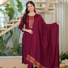 Women's Rayon Straight Kurta & Pants with Dupatta set