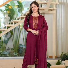 Women's Rayon Straight Kurta & Pants with Dupatta set