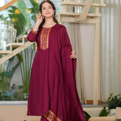 Women's Rayon Straight Kurta & Pants with Dupatta set