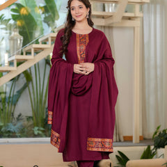 Women's Rayon Straight Kurta & Pants with Dupatta set