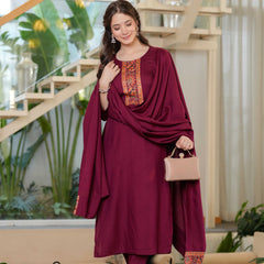 Women's Rayon Straight Kurta & Pants with Dupatta set