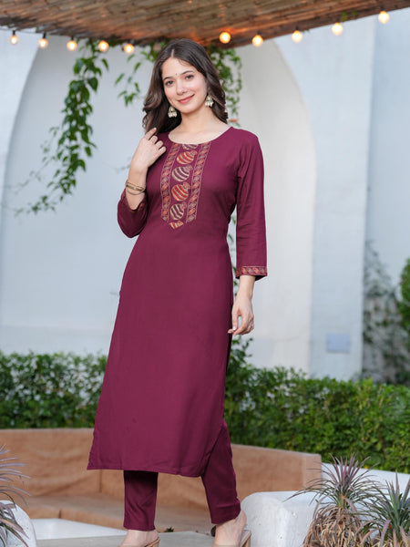 Women's Rayon Flared Kurta & Pants with Dupatta Set