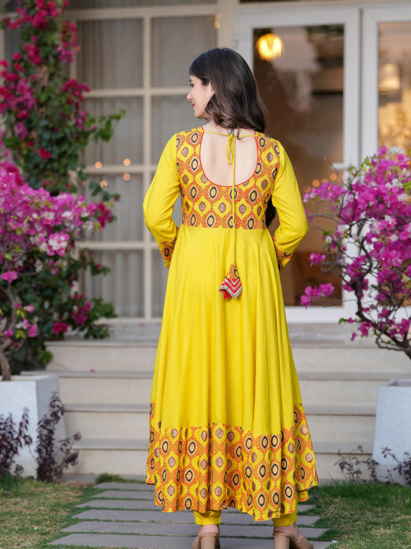 Women's Rayon Anarkali Kurta & Pants with Dupatta Set
