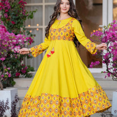 Women's Rayon Anarkali Kurta & Pants with Dupatta Set