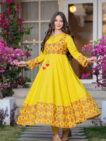 Women's Rayon Anarkali Kurta & Pants with Dupatta Set