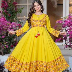 Women's Rayon Anarkali Kurta & Pants with Dupatta Set