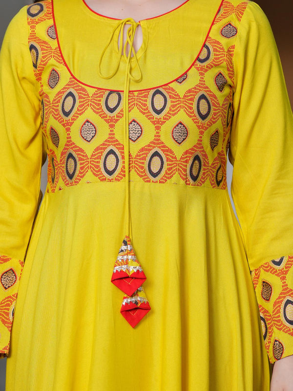 Women's Rayon Anarkali Kurta & Pants with Dupatta Set
