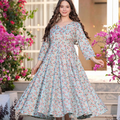 Women's Printed Anarkali Rayon Kurta