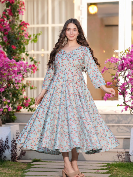 Women's Printed Anarkali Rayon Kurta