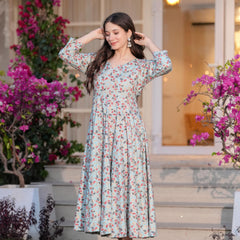 Women's Printed Anarkali Rayon Kurta
