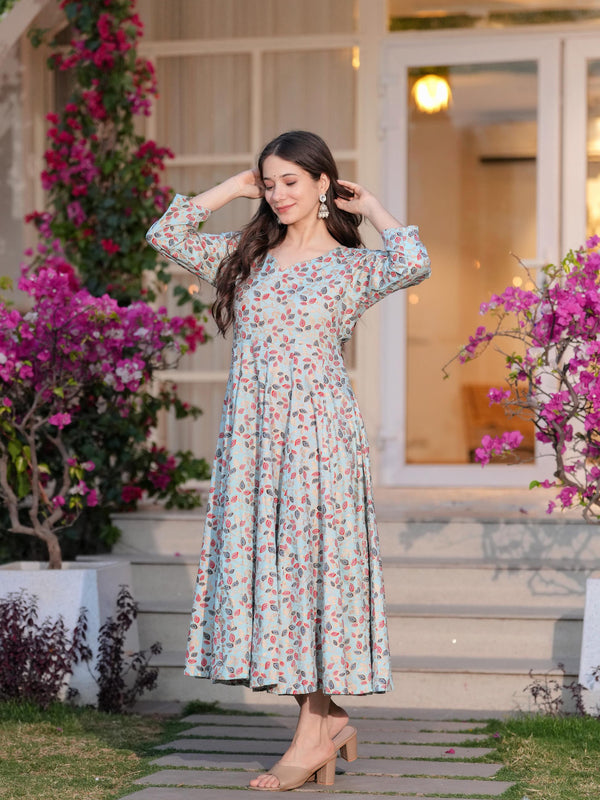 Women's Printed Anarkali Rayon Kurta