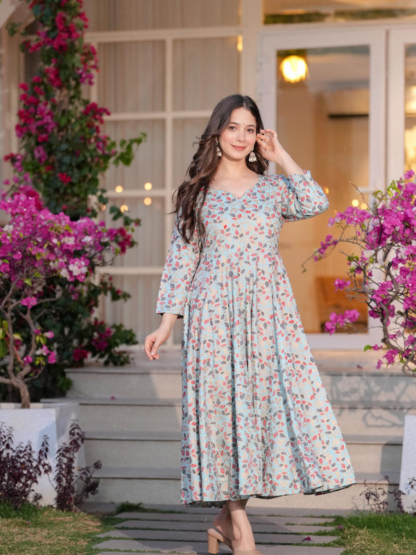 Women's Printed Anarkali Rayon Kurta