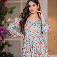 Women's Printed Anarkali Rayon Kurta