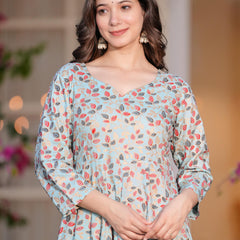 Women's Printed Anarkali Rayon Kurta