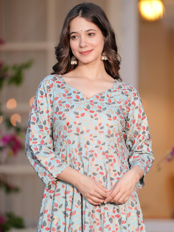 Women's Printed Anarkali Rayon Kurta