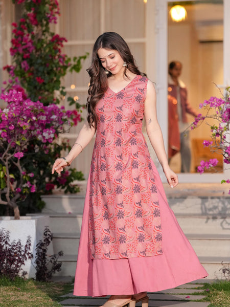 Women's Rayon Straight Kurta & Skirt with Dupatta set