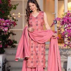 Women's Rayon Straight Kurta & Skirt with Dupatta set
