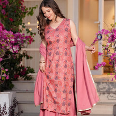 Women's Rayon Straight Kurta & Skirt with Dupatta set