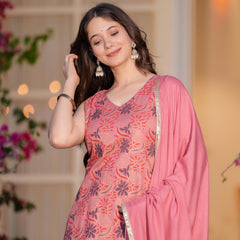 Women's Rayon Straight Kurta & Skirt with Dupatta set