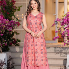 Women's Rayon Straight Kurta & Skirt with Dupatta set