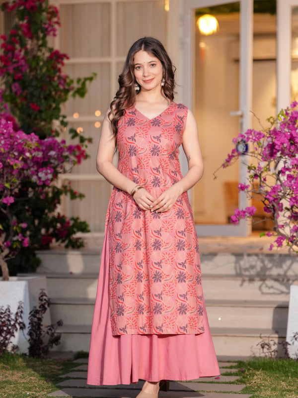 Women's Rayon Straight Kurta & Skirt with Dupatta set