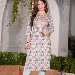 Women's Rayon Straight Kurta & Pants with Dupatta set