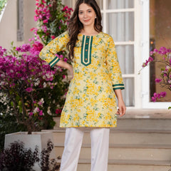 Women's Printed Straight Cotton  Kurta