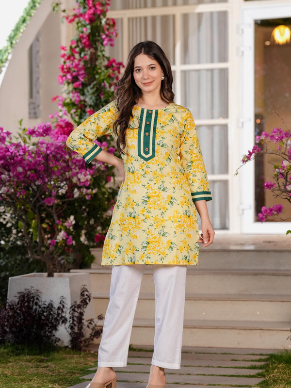 Women's Printed Straight Cotton  Kurta