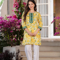Women's Printed Straight Cotton  Kurta