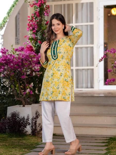 Women's Printed Straight Cotton  Kurta