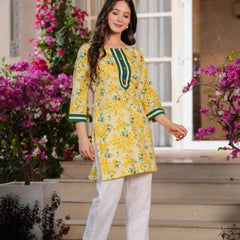 Women's Printed Straight Cotton  Kurta