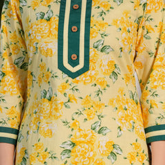 Women's Printed Straight Cotton  Kurta