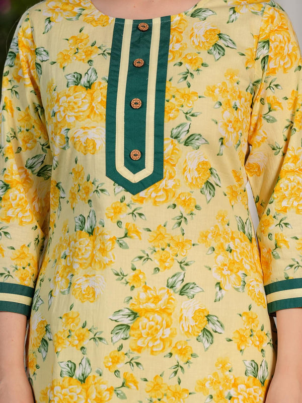 Women's Printed Straight Cotton  Kurta