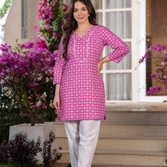 Women's Printed Straight Cotton  Kurta