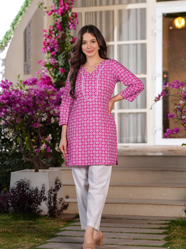 Women's Printed Straight Cotton  Kurta