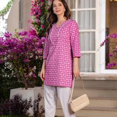 Women's Printed Straight Cotton  Kurta