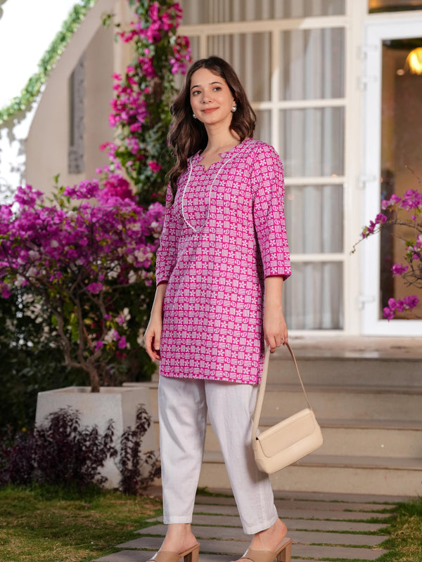 Women's Printed Straight Cotton  Kurta