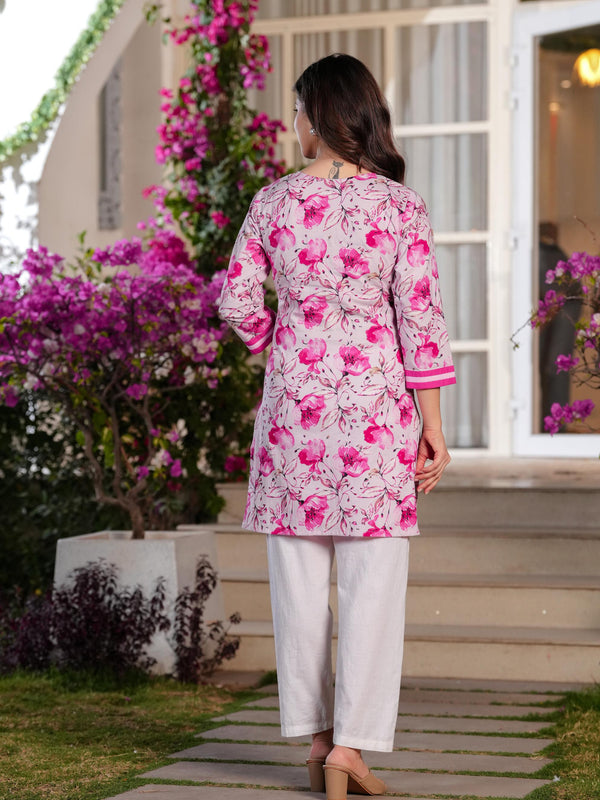 Women's Printed Straight Cotton  Kurta