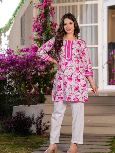 Women's Printed Straight Cotton  Kurta