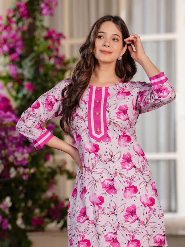 Women's Printed Straight Cotton  Kurta