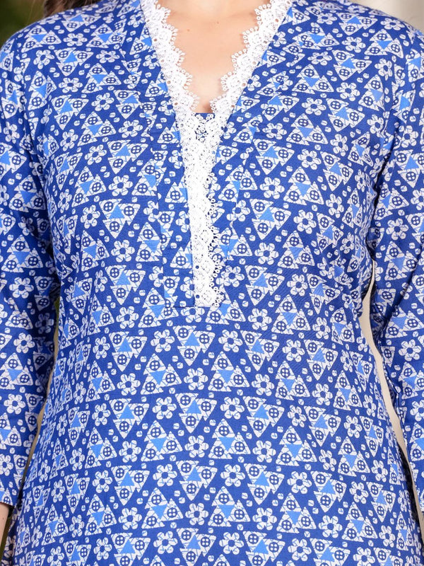 Women's Printed Straight Cotton  Kurta