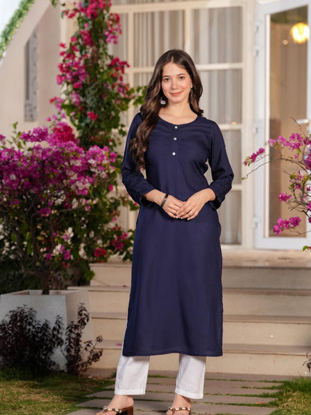 Women's Printed Straight Rayon  Kurta