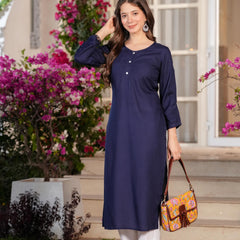 Women's Printed Straight Rayon  Kurta