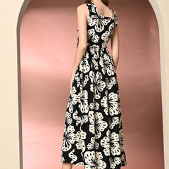 Women's Floral Print Fit & Flare Dress