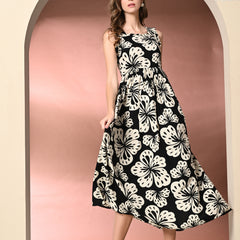 Women's Floral Print Fit & Flare Dress