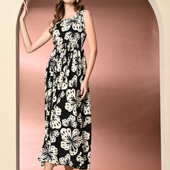Women's Floral Print Fit & Flare Dress
